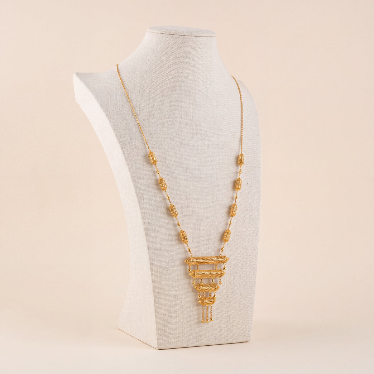 4 Step Mala Necklace 14, 925 silver 24K gold plated