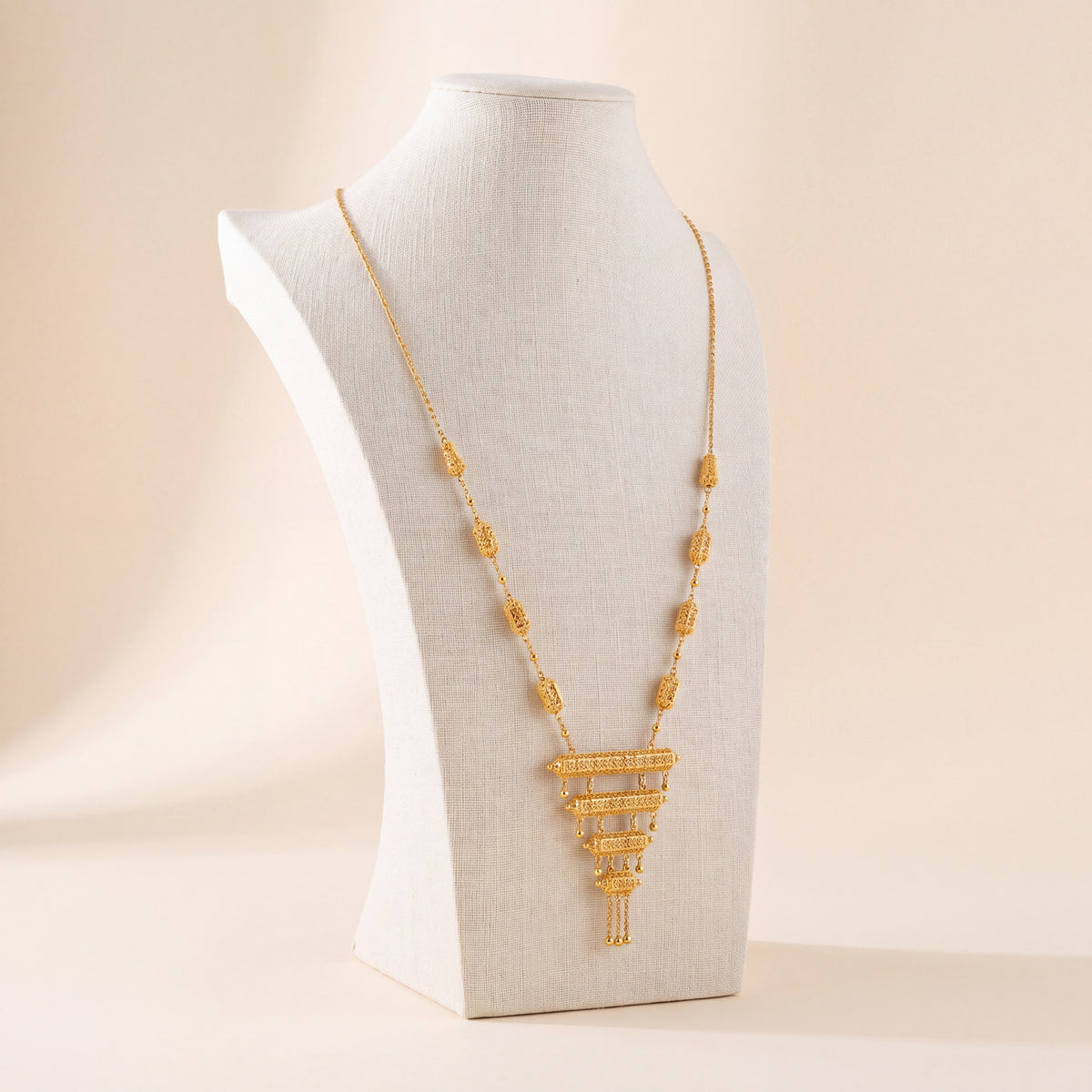 4 Step Mala Necklace 2, 925 silver 24K gold plated