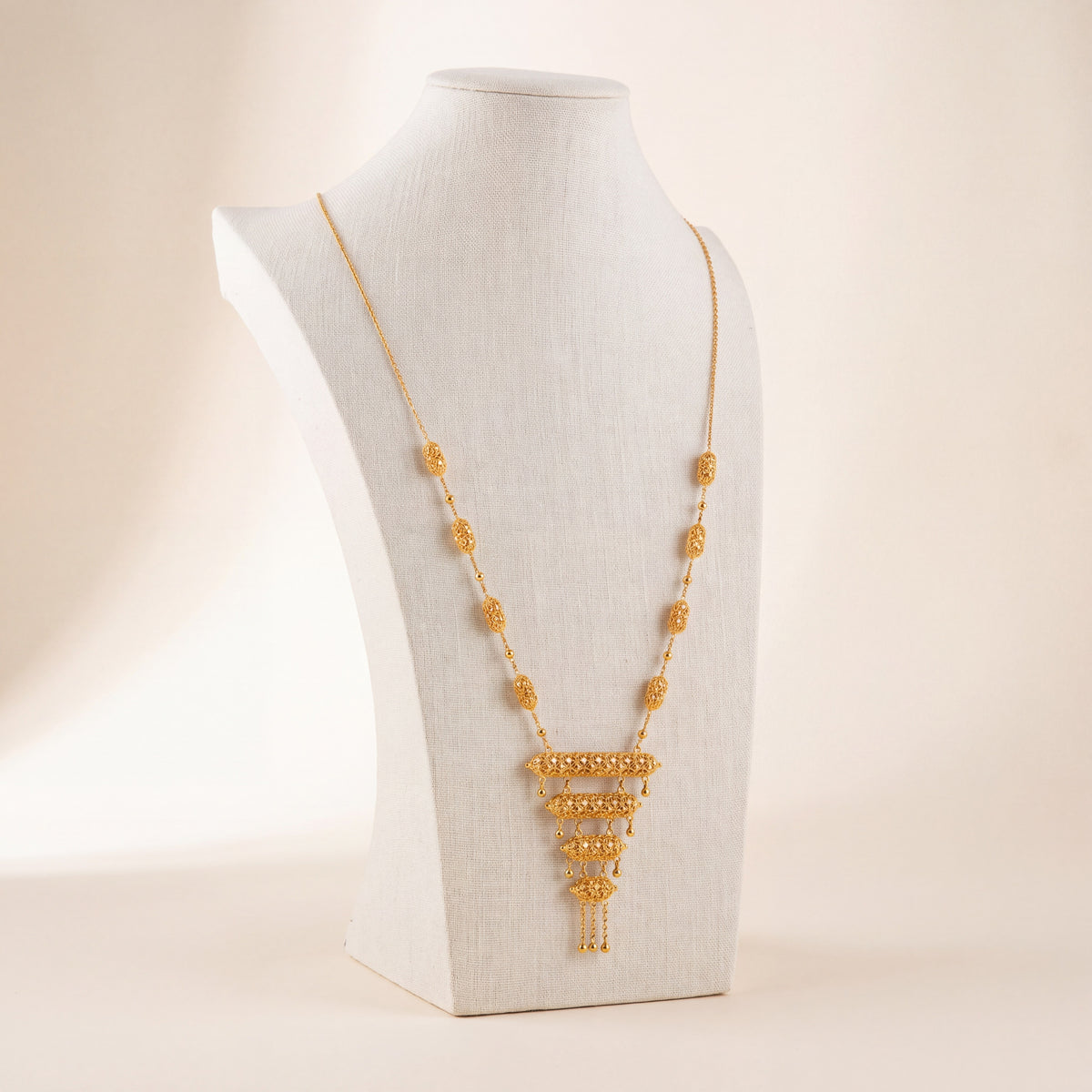 4 Step Mala Necklace 3, 925 silver 24K gold plated