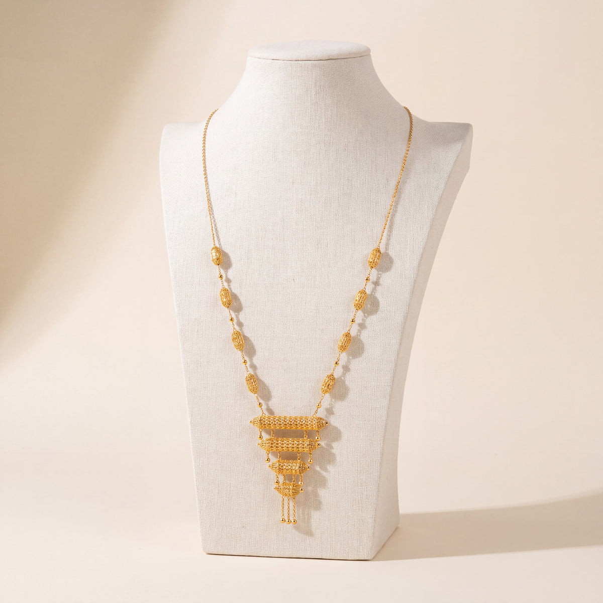 4 Step Mala Necklace 6, 925 silver 24K gold plated