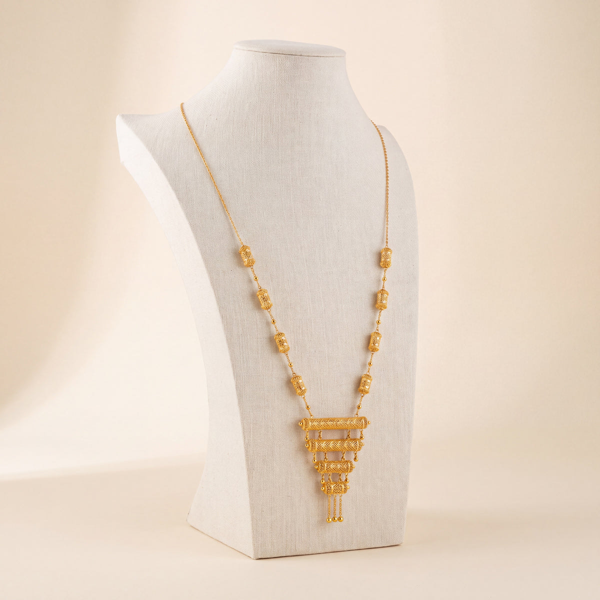 4 Step Mala Necklace 7, 925 silver 24K gold plated