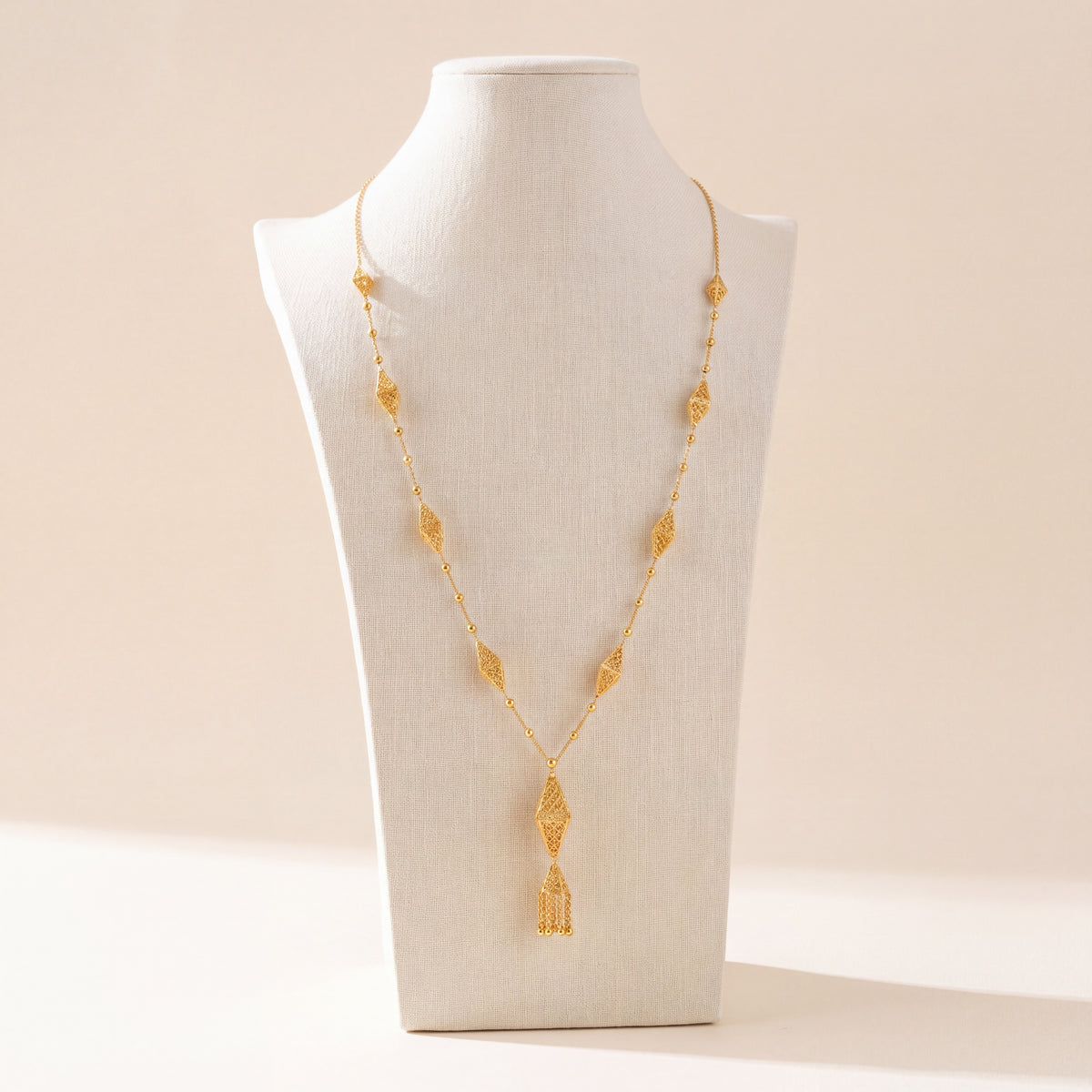 7 Piece RP Mala Necklace 106, 925 silver 24K gold plated