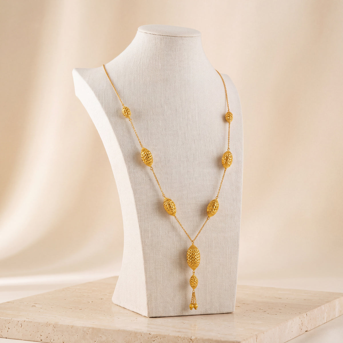 7 Piece RP Mala Necklace 11 on travertine