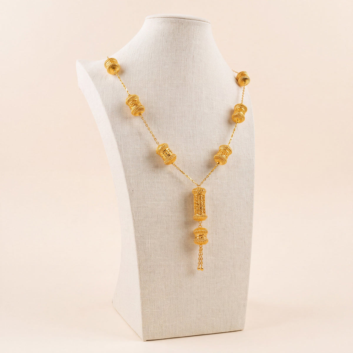 7 Piece RP Mala Necklace 22, 925 silver 24K gold plated