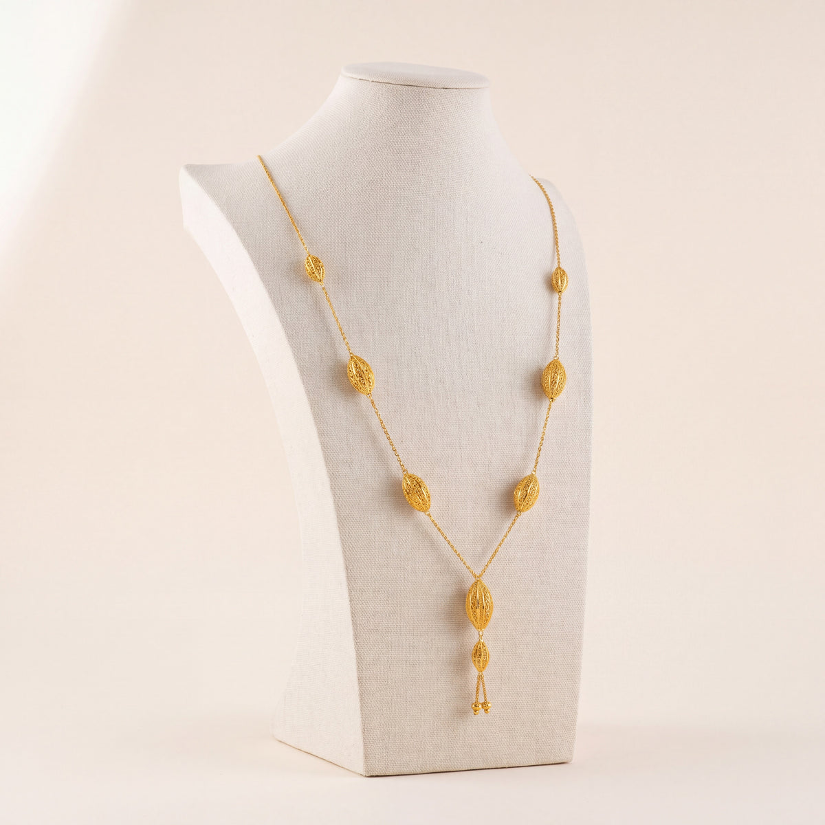 7 Piece RP Mala Necklace 23, 925 silver 24K gold plated
