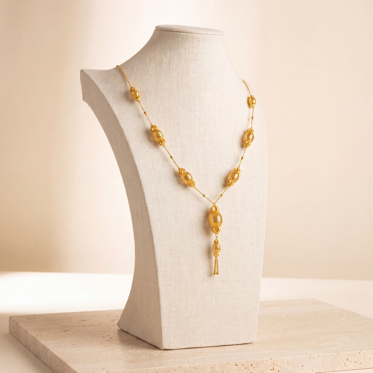 7 Piece RP Mala Necklace 24 on travertine
