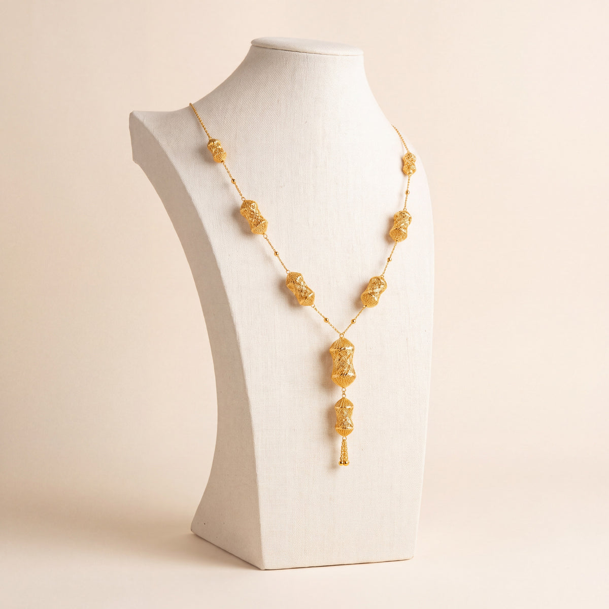 7 Piece RP Mala Necklace 28, 925 silver 24K gold plated