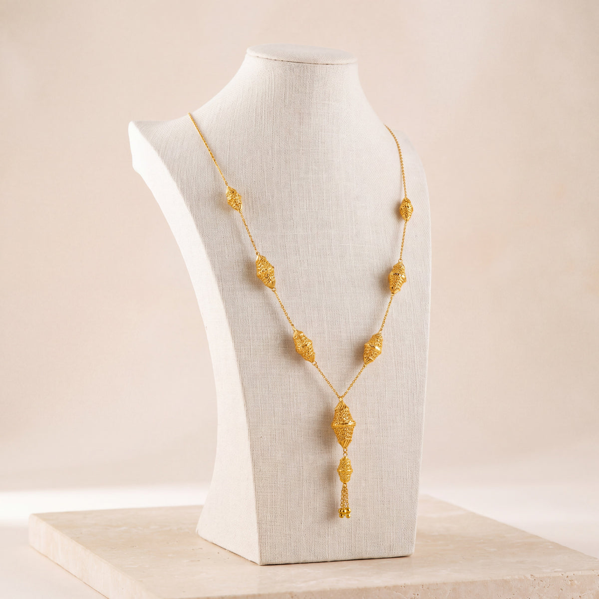 7 Piece RP Mala Necklace 31 on travertine