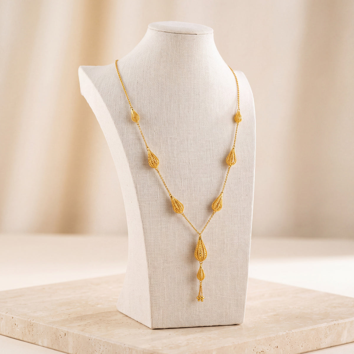 7 Piece RP Mala Necklace 45 on travertine