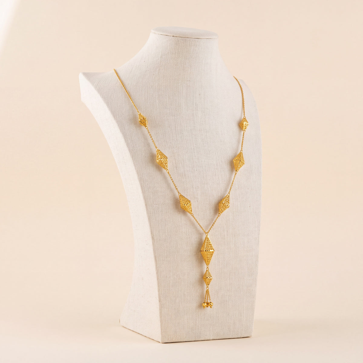 7 Piece RP Mala Necklace 46, 925 silver 24K gold plated