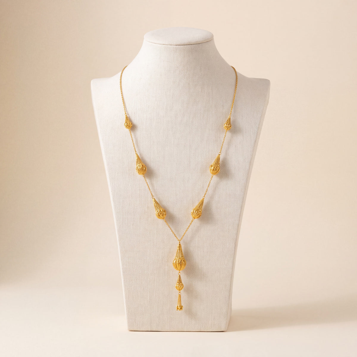 7 Piece RP Mala Necklace 48, 925 silver 24K gold plated
