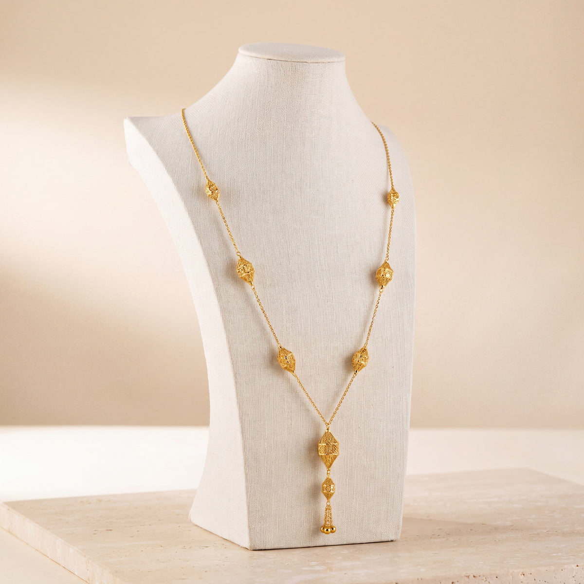 7 Piece RP Mala Necklace 50 on travertine