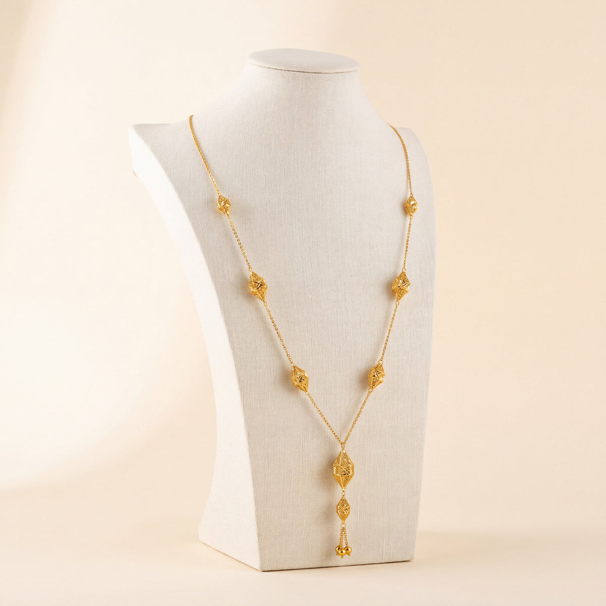 7 Piece RP Mala Necklace 50, 925 silver 24K gold plated