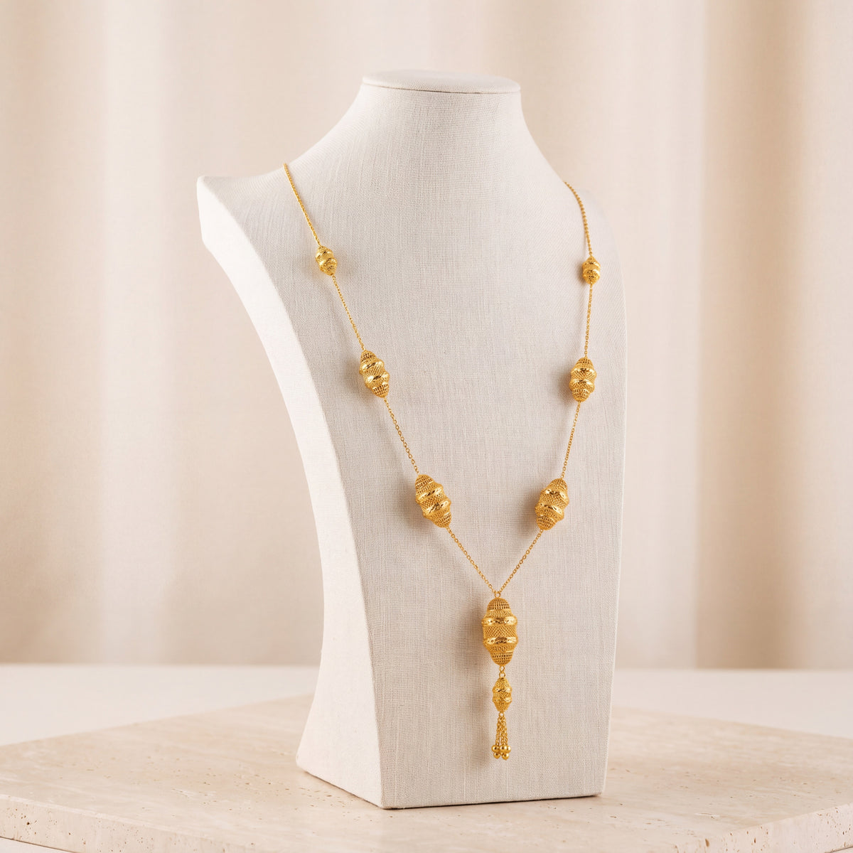 7 Piece RP Mala Necklace 51 on travertine