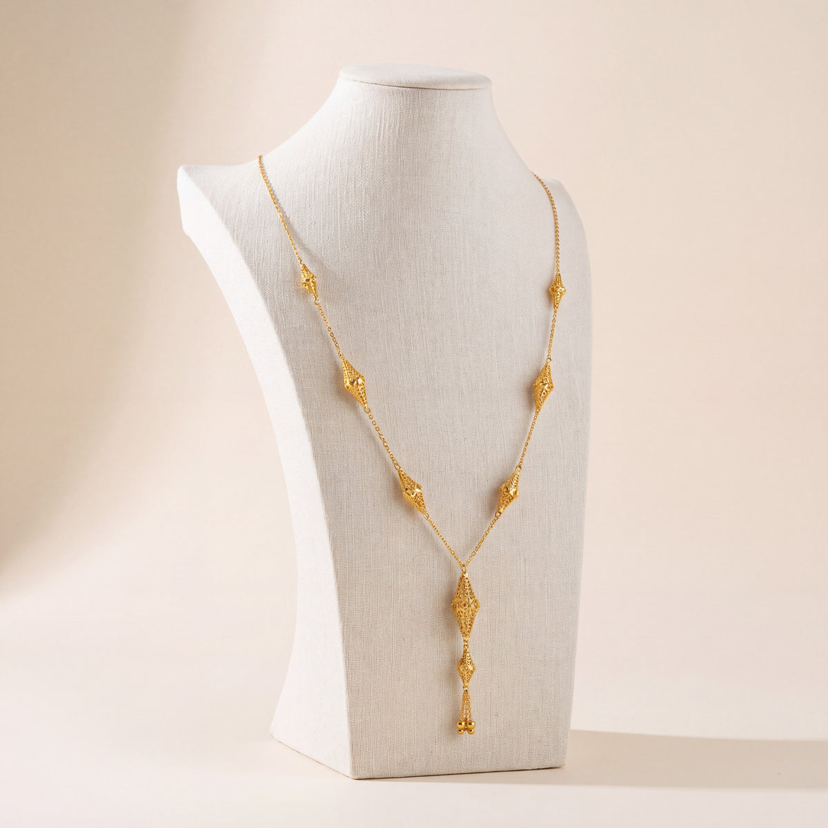 7 Piece RP Mala Necklace 55, 925 silver 24K gold plated