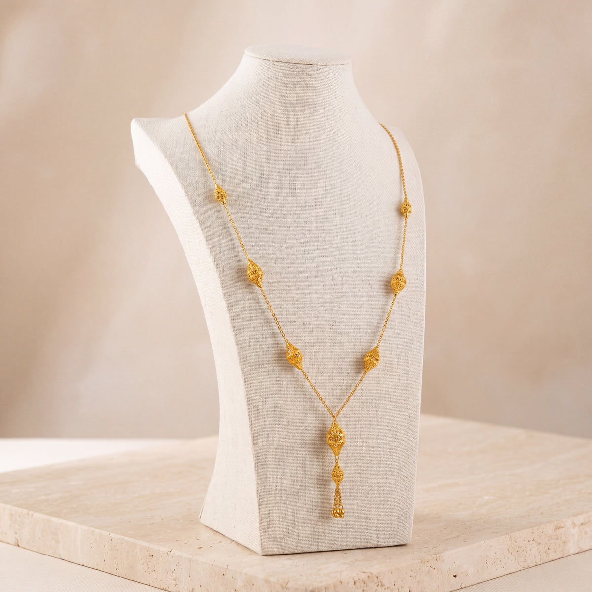 7 Piece RP Mala Necklace 59 on travertine