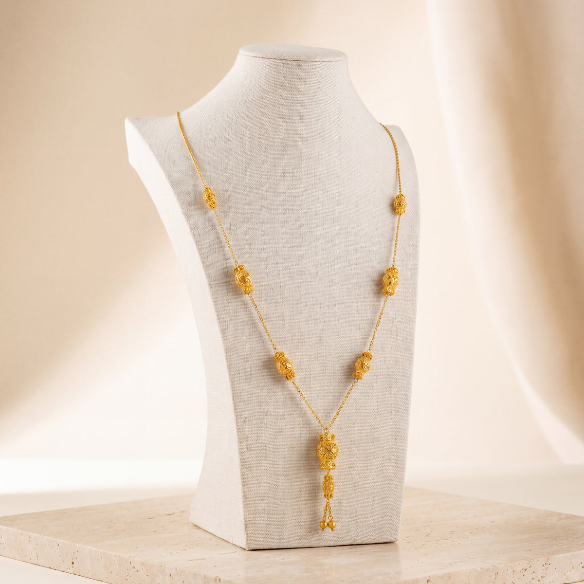 7 Piece RP Mala Necklace 60 on travertine