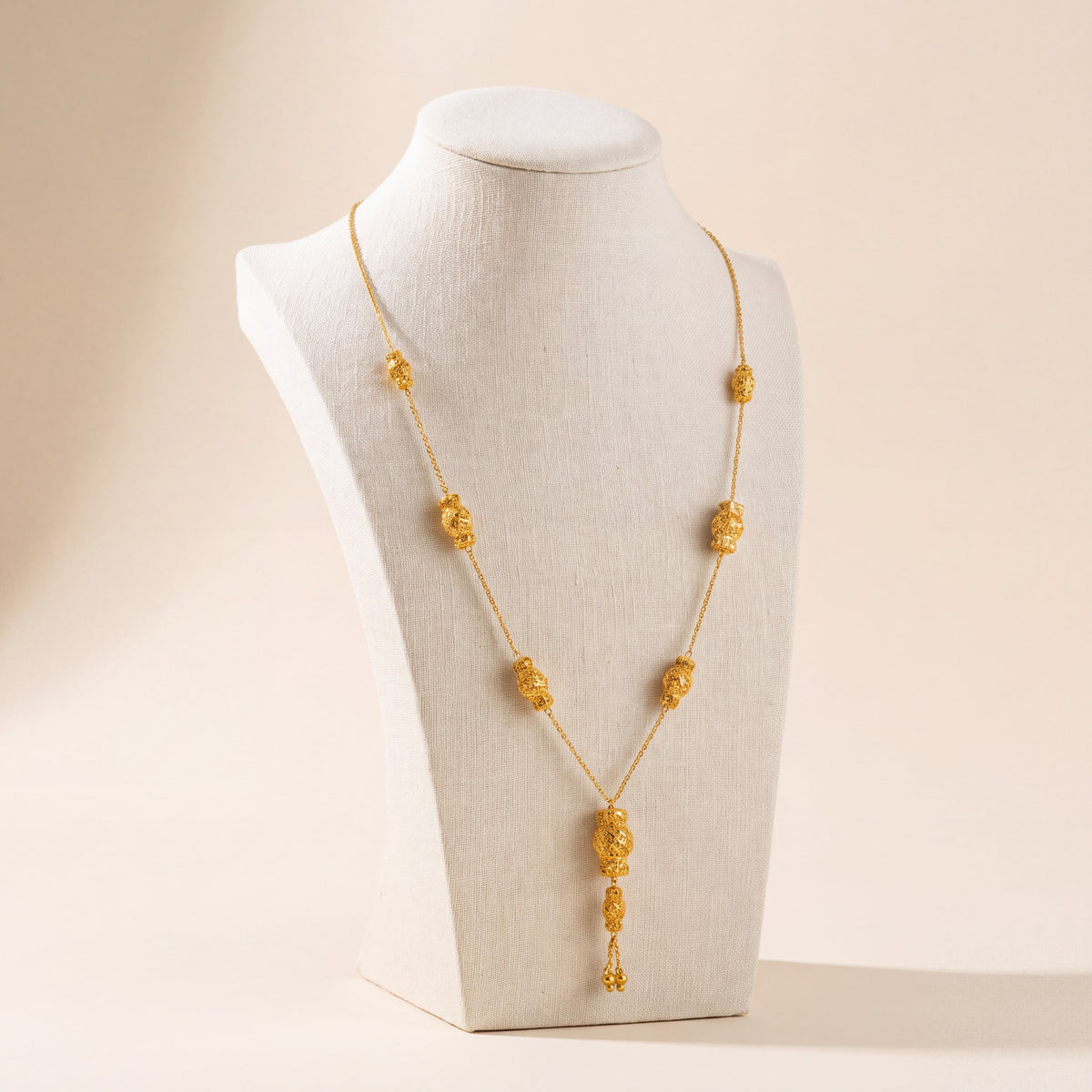 7 Piece RP Mala Necklace 60, 925 silver 24K gold plated