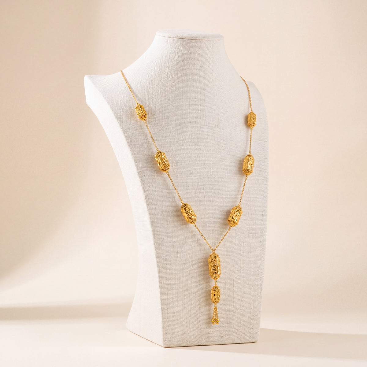 7 Piece RP Mala Necklace 61, 925 silver 24K gold plated