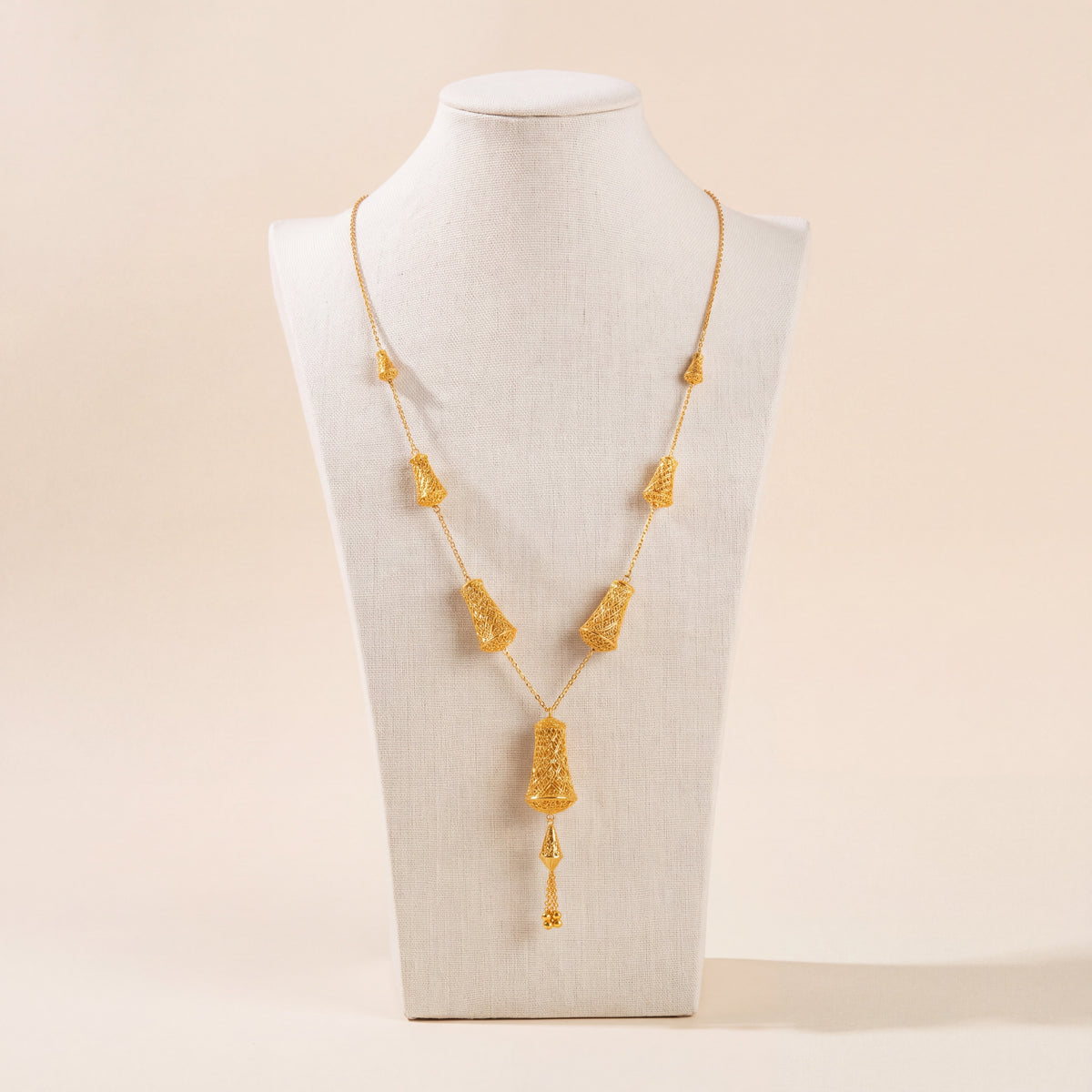 7 Piece RP Mala Necklace 62, 925 silver 24K gold plated