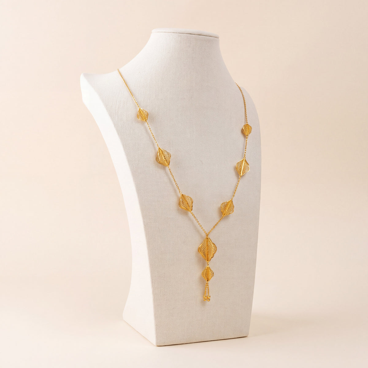 7 Piece RP Mala Necklace 63, 925 silver 24K gold plated