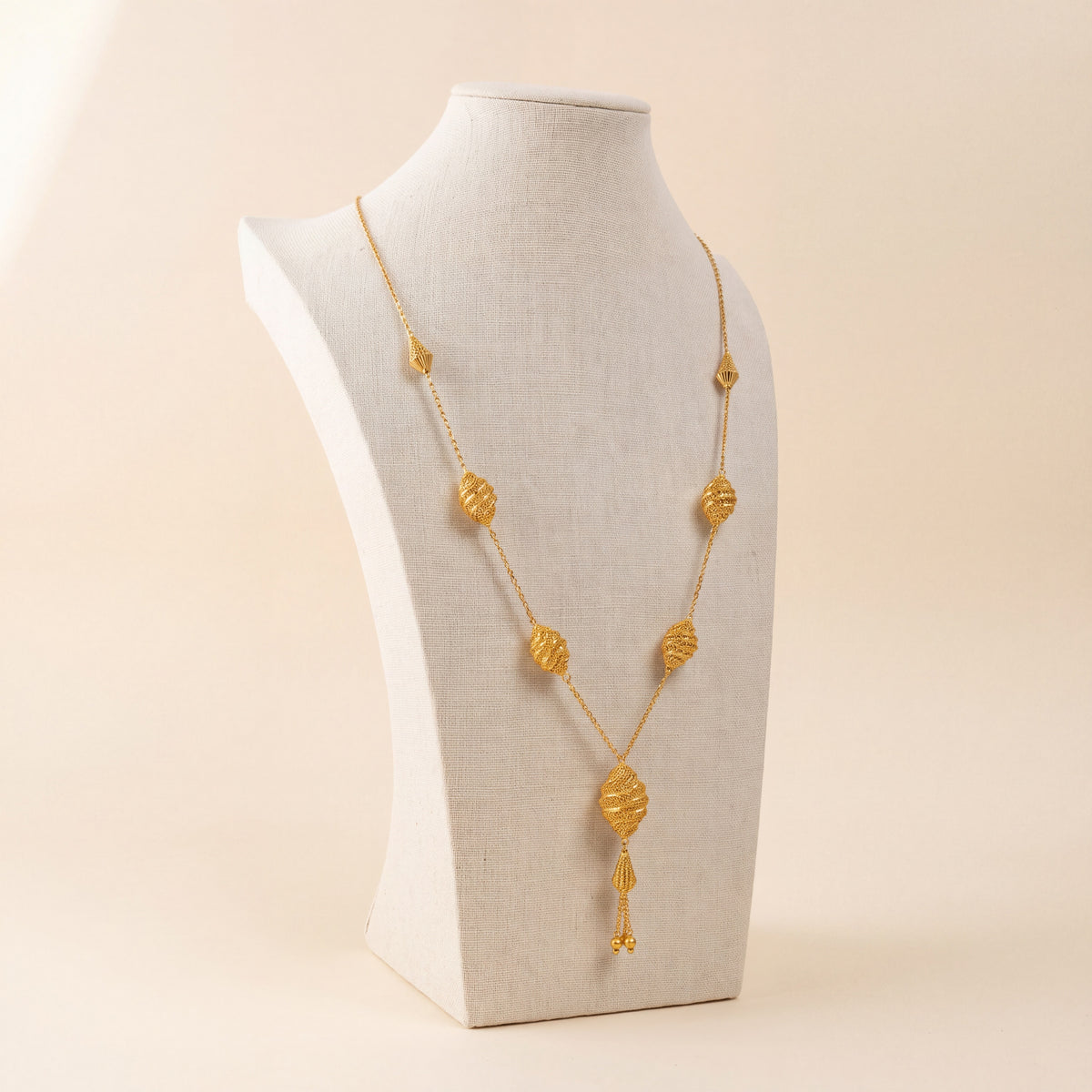 7 Piece RP Mala Necklace 64, 925 silver 24K gold plated