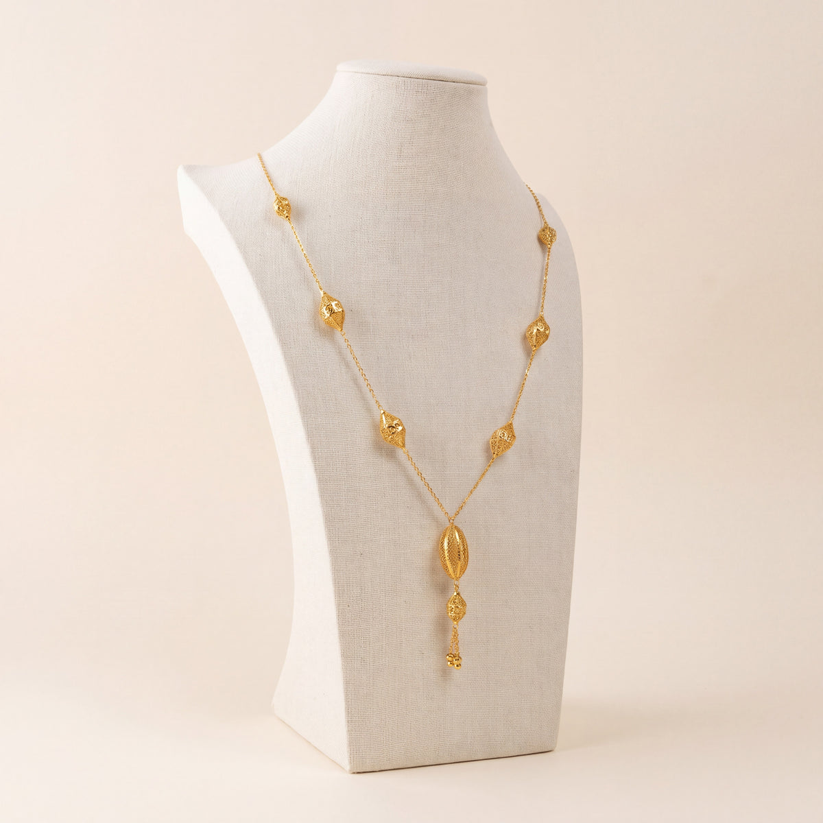7 Piece RP Mala Necklace 65, 925 silver 24K gold plated