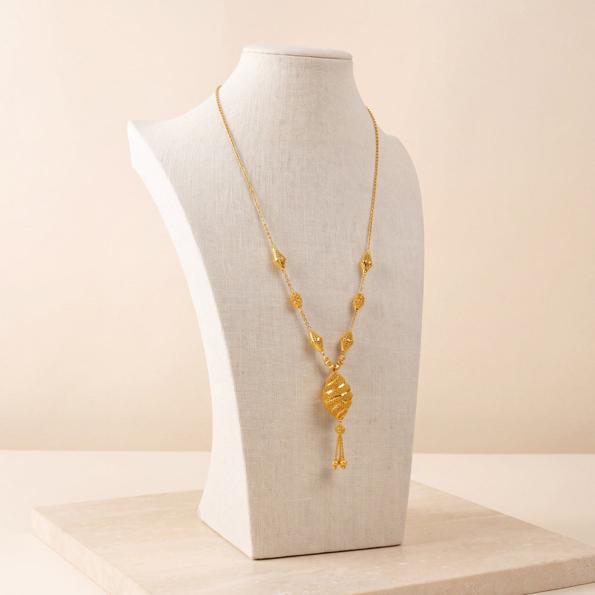7 Piece RP Mala Necklace 66 on travertine