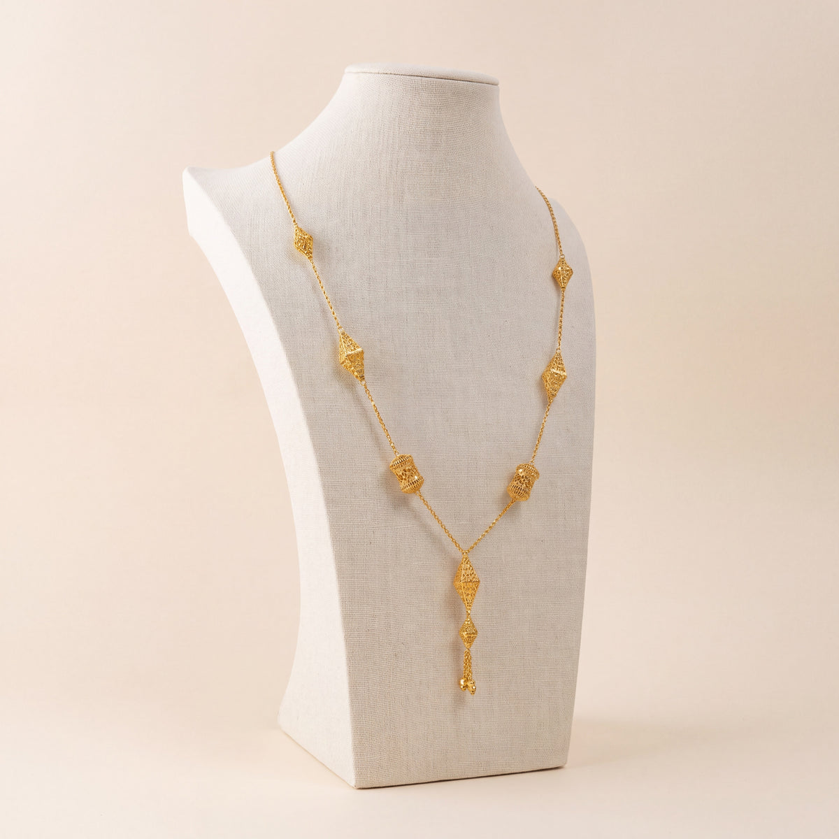 7 Piece RP Mala Necklace 67, 925 silver 24K gold plated