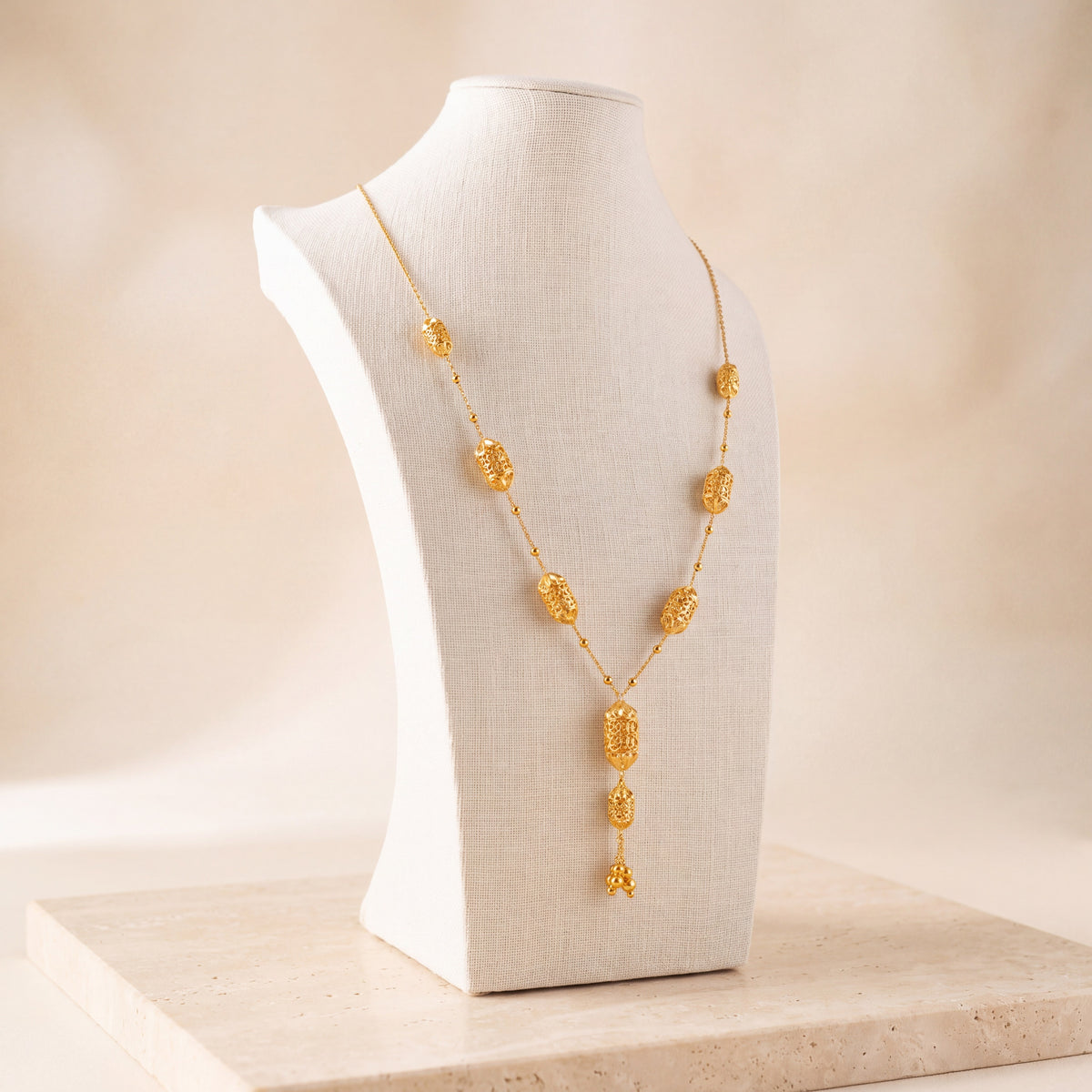 7 Piece RP Mala Necklace 69 on travertine