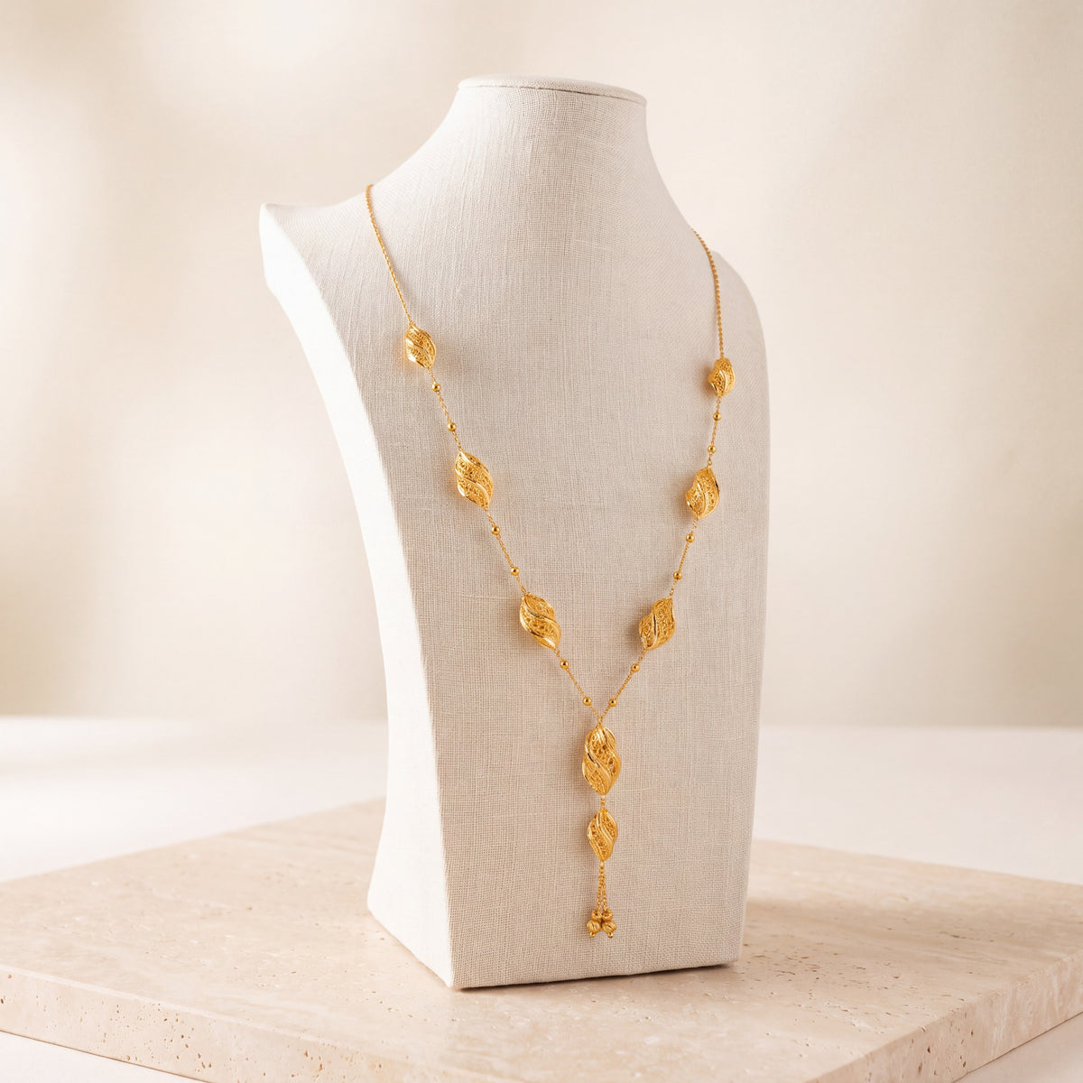 7 Piece RP Mala Necklace 70 on travertine