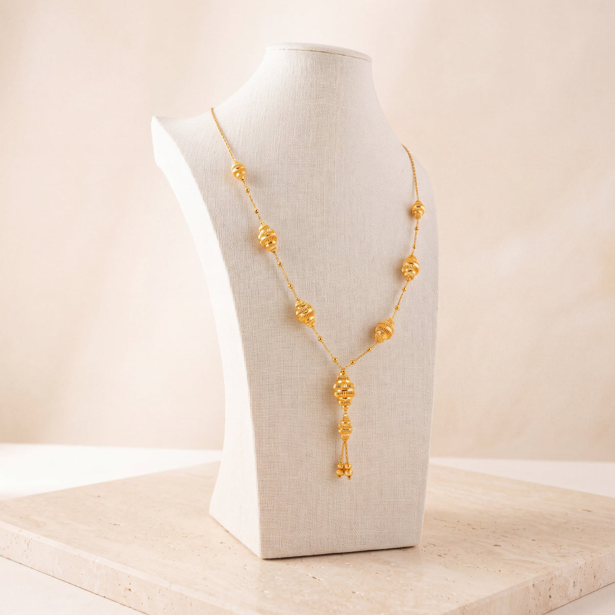 7 Piece RP Mala Necklace 71 on travertine