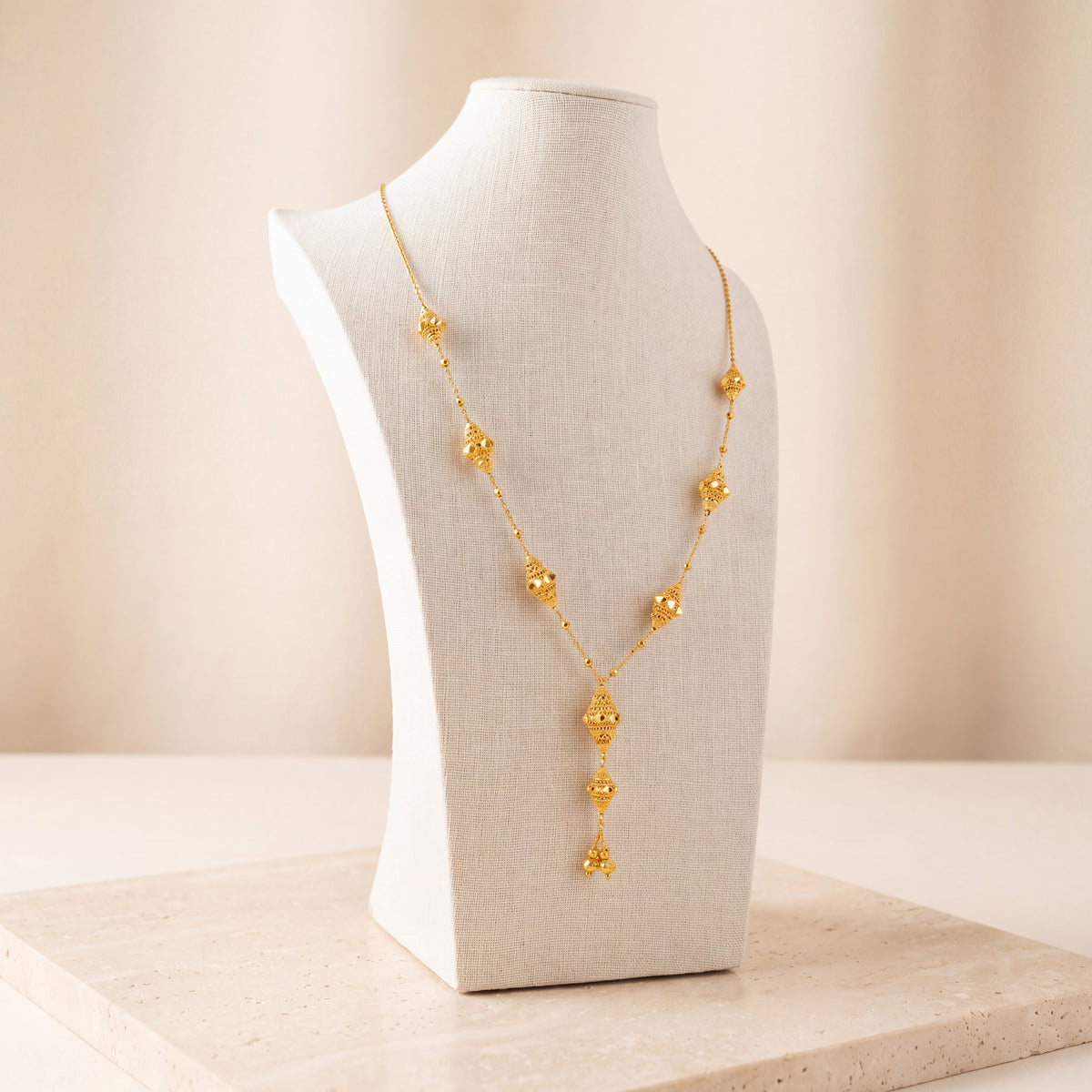 7 Piece RP Mala Necklace 74 on travertine