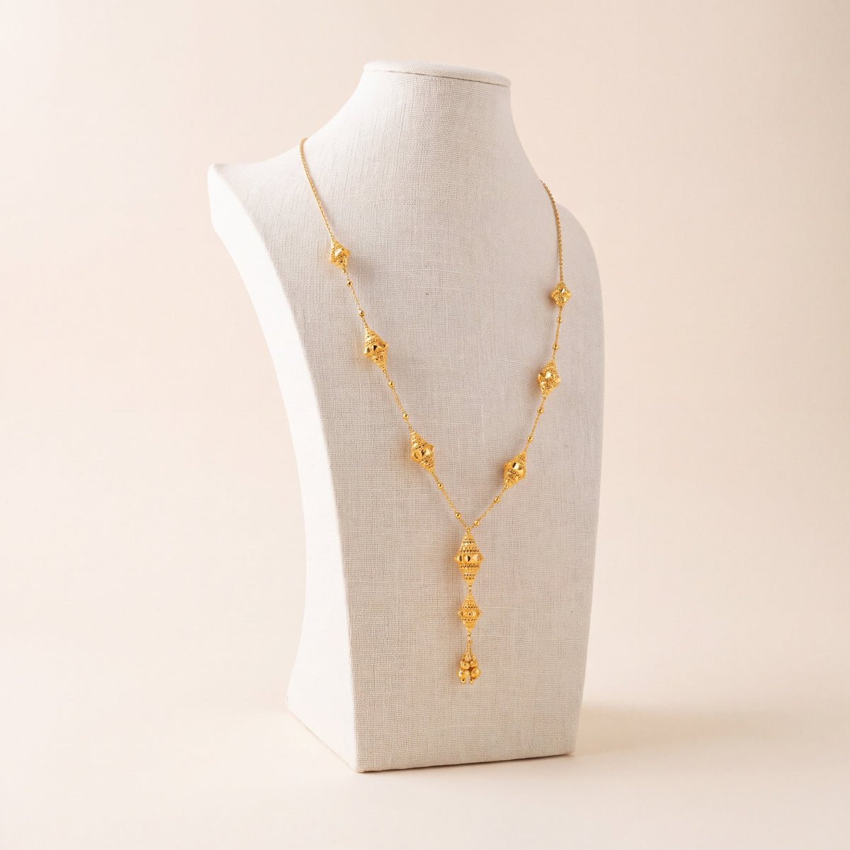 7 Piece RP Mala Necklace 74, 925 silver 24K gold plated