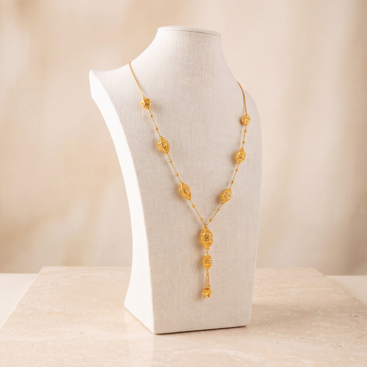 7 Piece RP Mala Necklace 75 on travertine