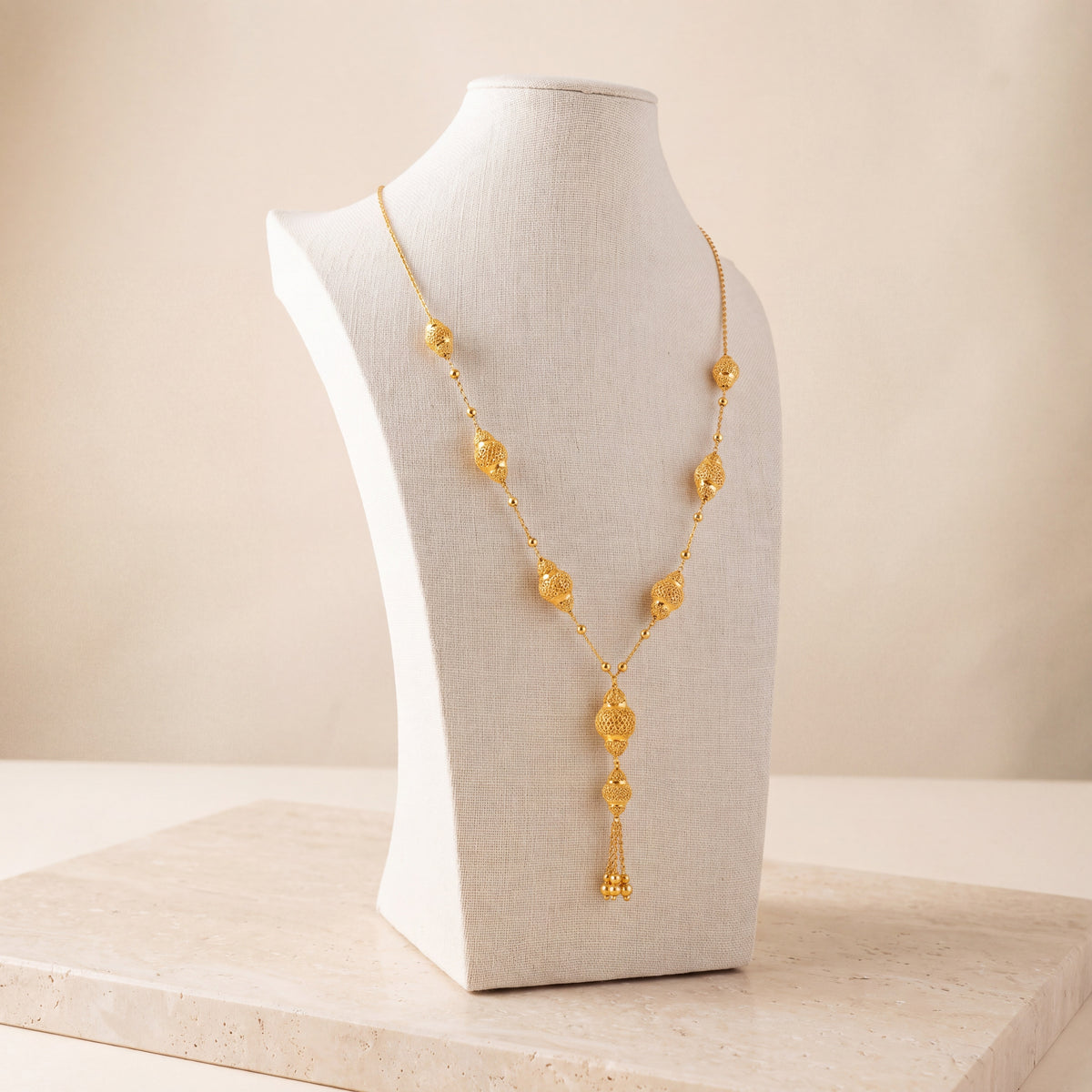 7 Piece RP Mala Necklace 76 on travertine