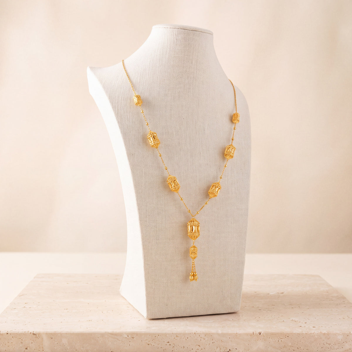 7 Piece RP Mala Necklace 77 on travertine