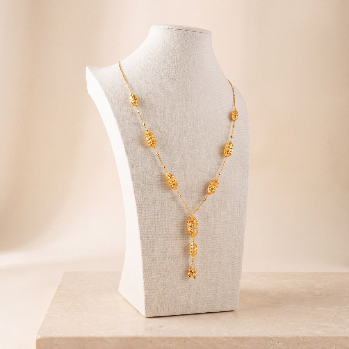 7 Piece RP Mala Necklace 78 on travertine