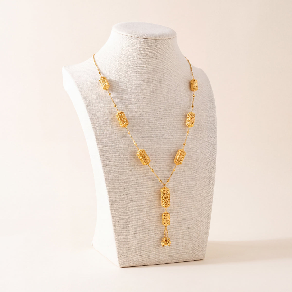7 Piece RP Mala Necklace 79, 925 silver 24K gold plated