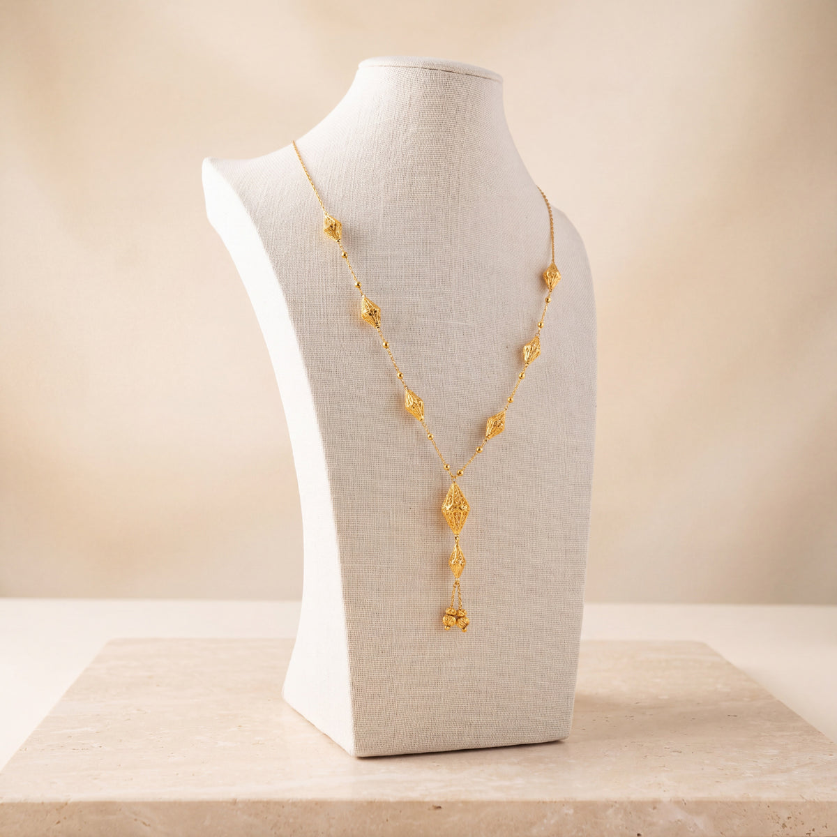 7 Piece RP Mala Necklace 81 on travertine