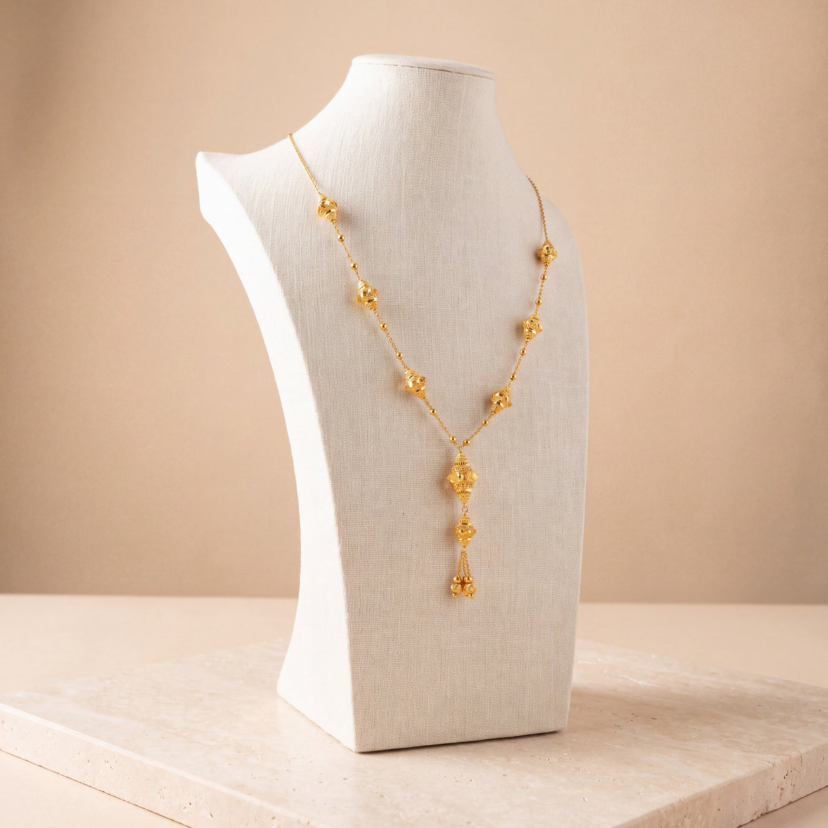 7 Piece RP Mala Necklace 92 on travertine