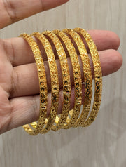 Adult's Bangles (D72-A) - 925 Silver & 24K Gold Plated - Falaq Jewellery Oman