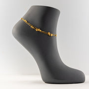 Anklet (D74) - 925 Silver & 24K Gold Plated - Falaq Jewellery Oman