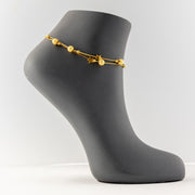 Anklet (D75) - 925 Silver & 24K Gold Plated - Falaq Jewellery Oman