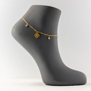 Anklet (D77) - 925 Silver & 24K Gold Plated - Falaq Jewellery Oman