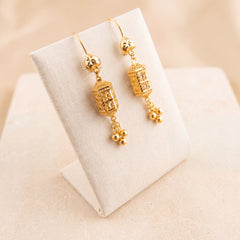 Barrel Earrings 32 on travertine