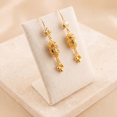 Barrel Earrings 35 on travertine