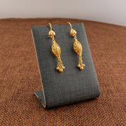 Barrel Shaped Earrings (D40) - 925 Silver & 24K Gold Plated - Falaq Jewellery Oman