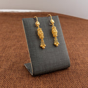Barrel Shaped Earrings (D41) - 925 Silver & 24K Gold Plated - Falaq Jewellery Oman