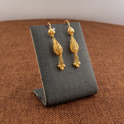 Barrel Shaped Earrings (D43) - 925 Silver & 24K Gold Plated - Falaq Jewellery Oman